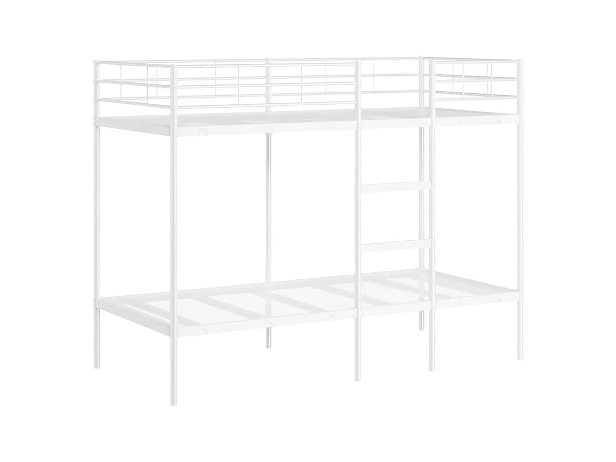 Lit superposé sans matelas blanc 90x200 cm acier