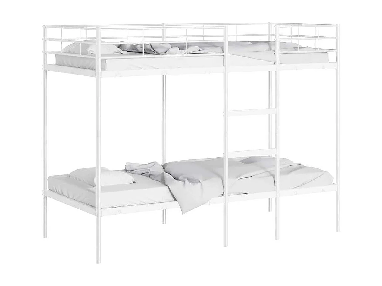 Lit superposé sans matelas blanc 90x200 cm acier