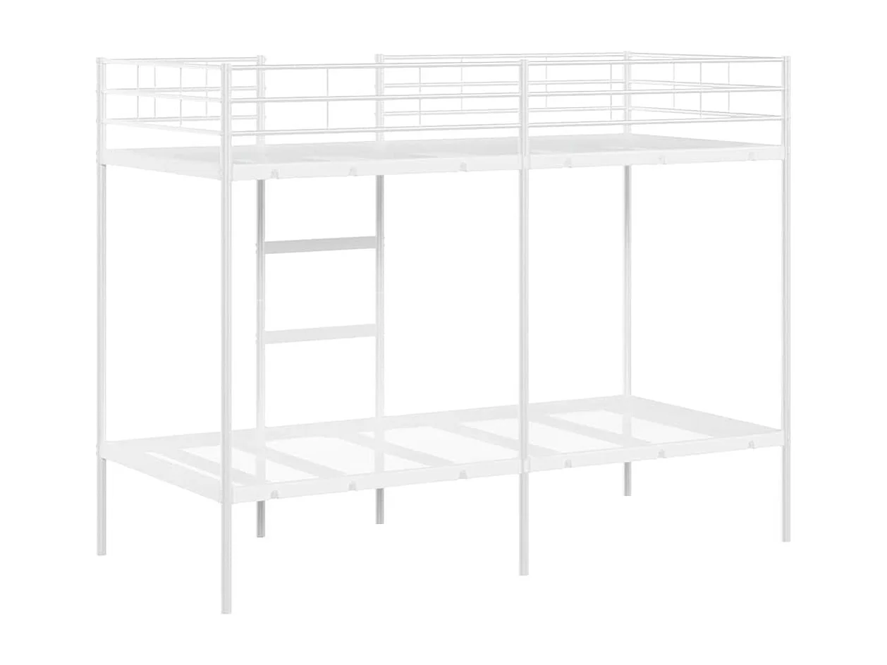 Lit superposé sans matelas blanc 90x200 cm acier