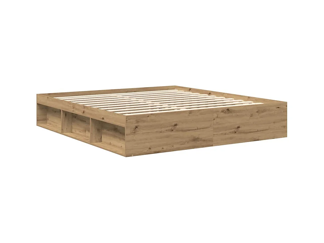 Bedframe zonder matras, handgemaakt eikenhout, 200x200 cm