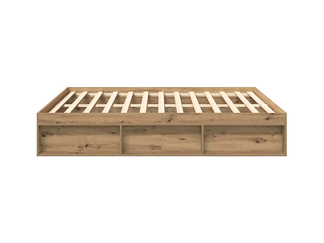Bedframe zonder matras, handgemaakt eikenhout, 200x200 cm