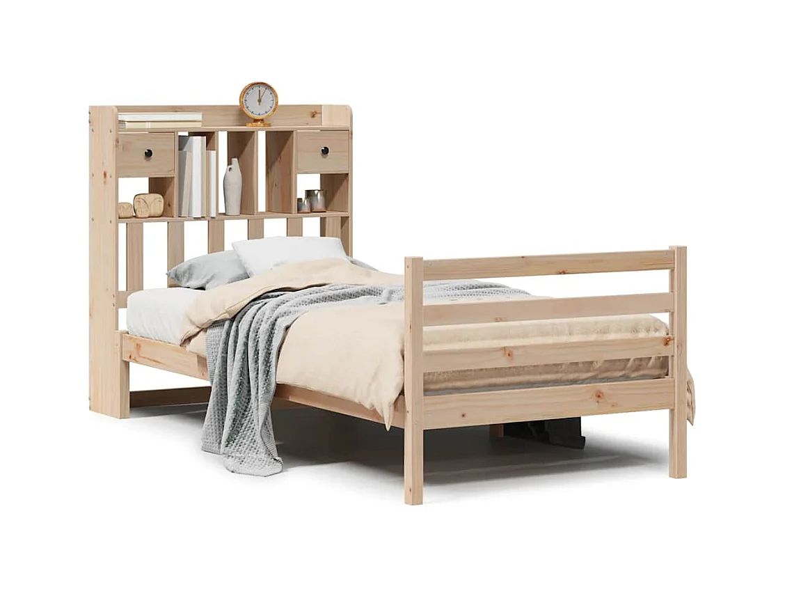 Boekenkastbed zonder matras 90x200 cm massief grenenhout