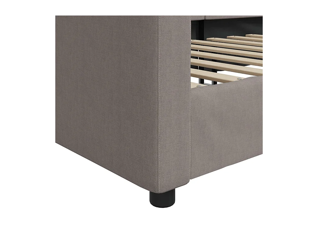 Divano letto tortora in tessuto 100x200 cm