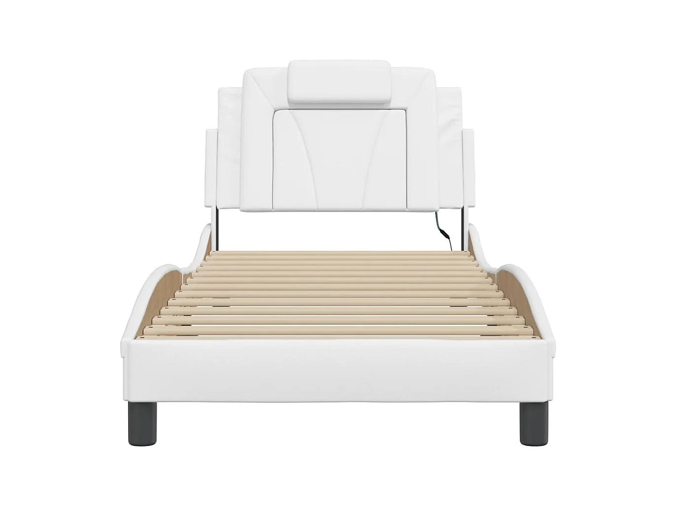 Bedframe met LED zonder matras wit 80x200 cm