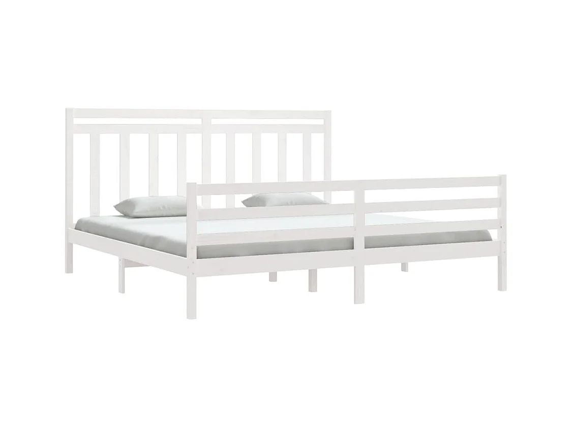 Struttura letto senza materasso bianco 200x200 cm in legno massello