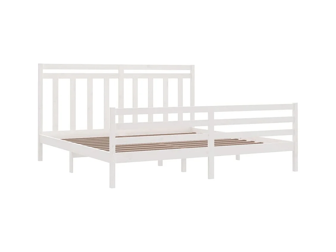 Struttura letto senza materasso bianco 200x200 cm in legno massello