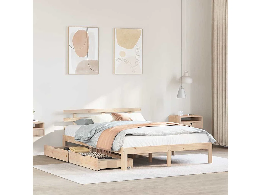 Bedframe met lades zonder matras 140x190 cm
