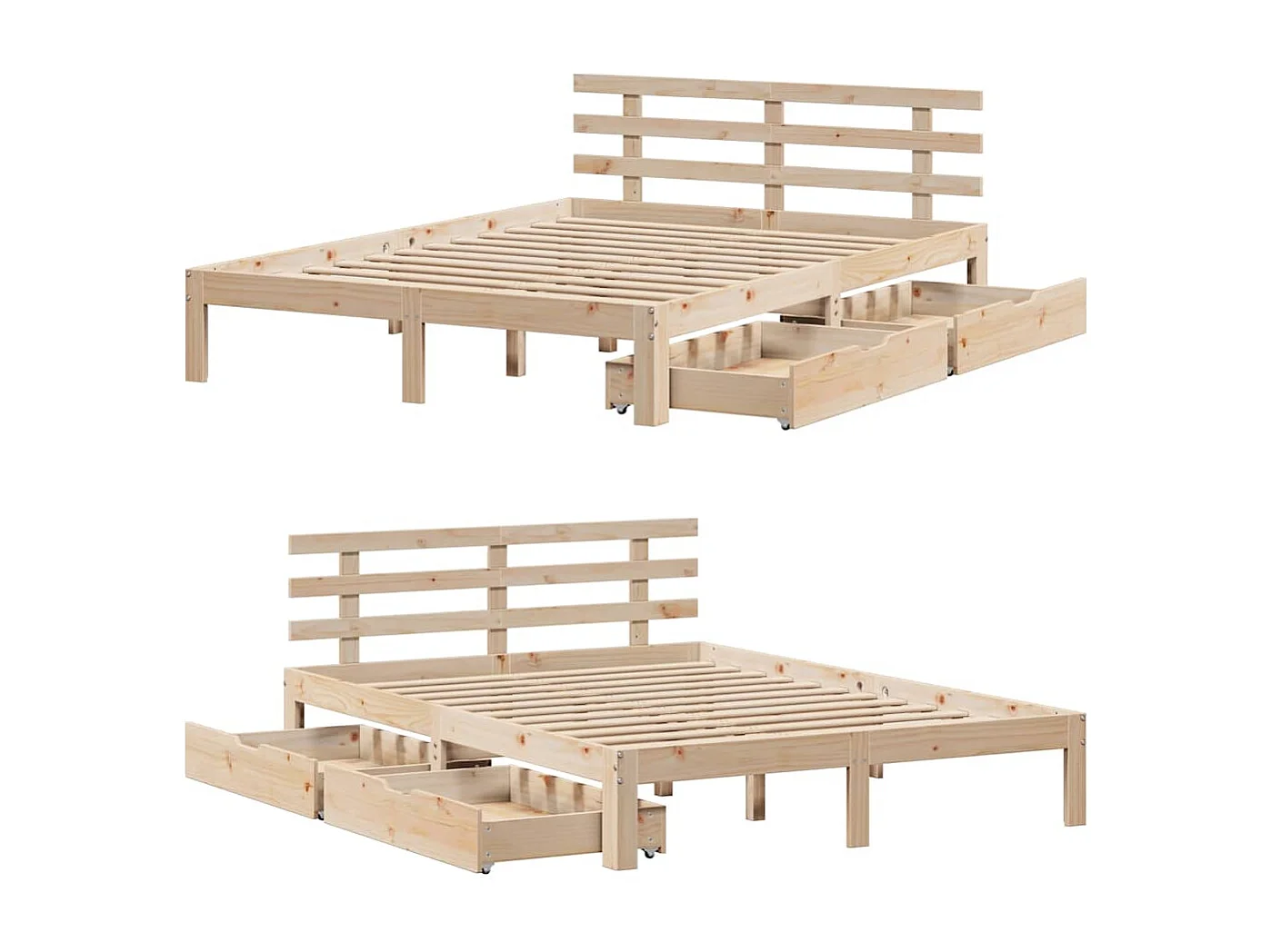 Struttura letto con cassetti senza materasso 140x190 cm