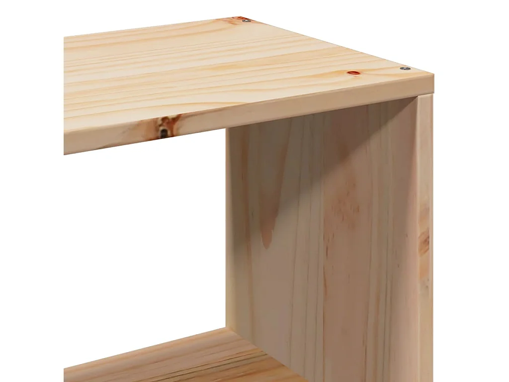 Letto a libreria senza materasso 140x190 cm in legno massello di pino