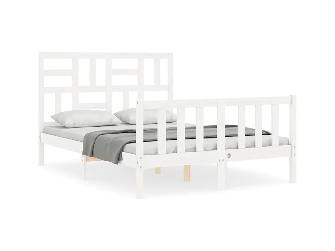 Bedframe zonder matras wit massief grenenhout