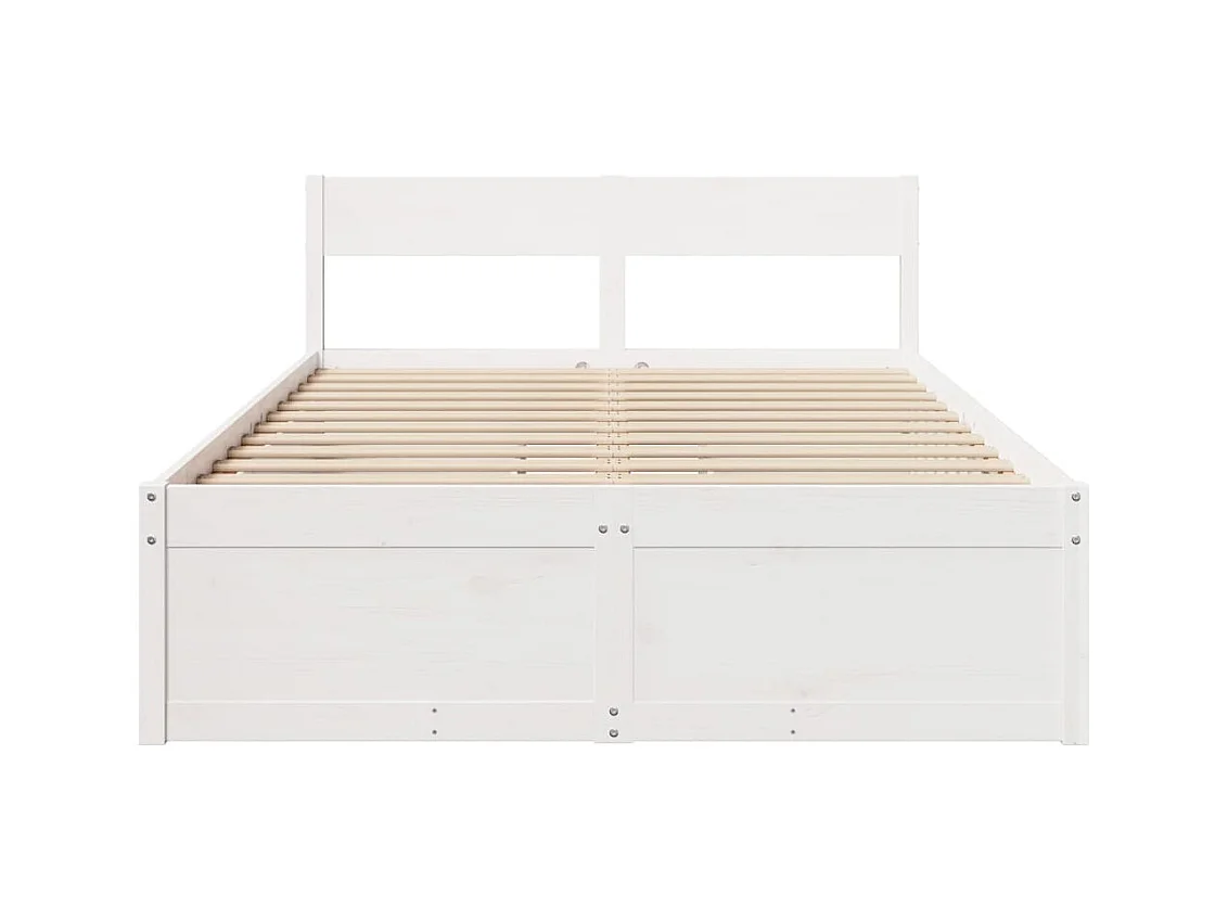 Cadre de lit sans matelas blanc 120x200 cm bois de pin massif