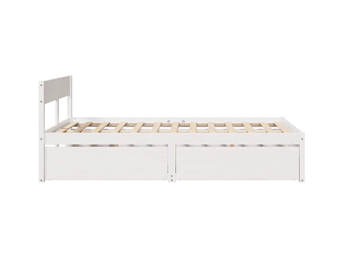 Cadre de lit sans matelas blanc 120x200 cm bois de pin massif