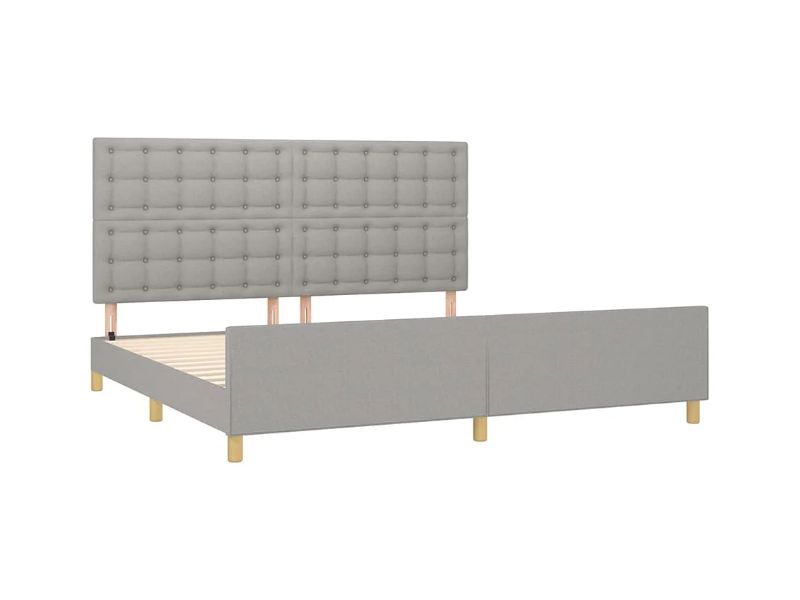 Bedframe zonder matras lichtgrijs 200x200 cm stof