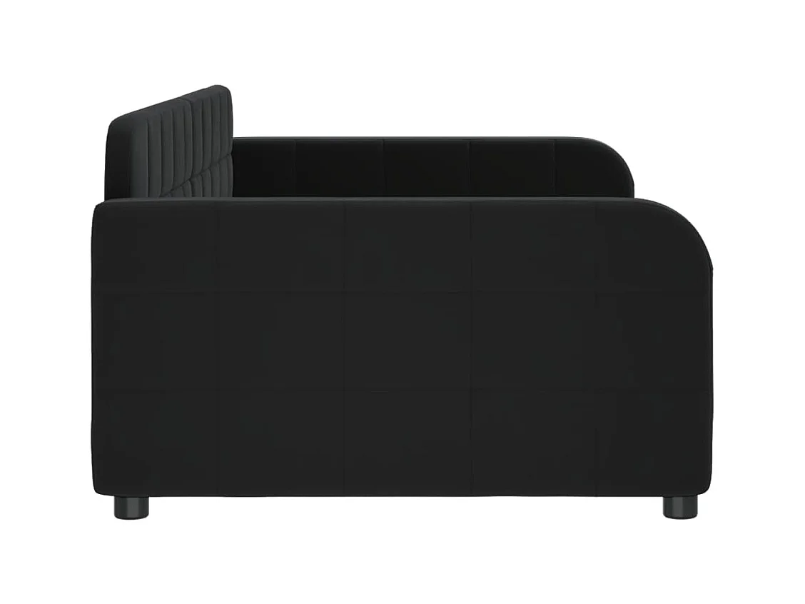 Divano letto senza materasso nero 100x200 cm velluto
