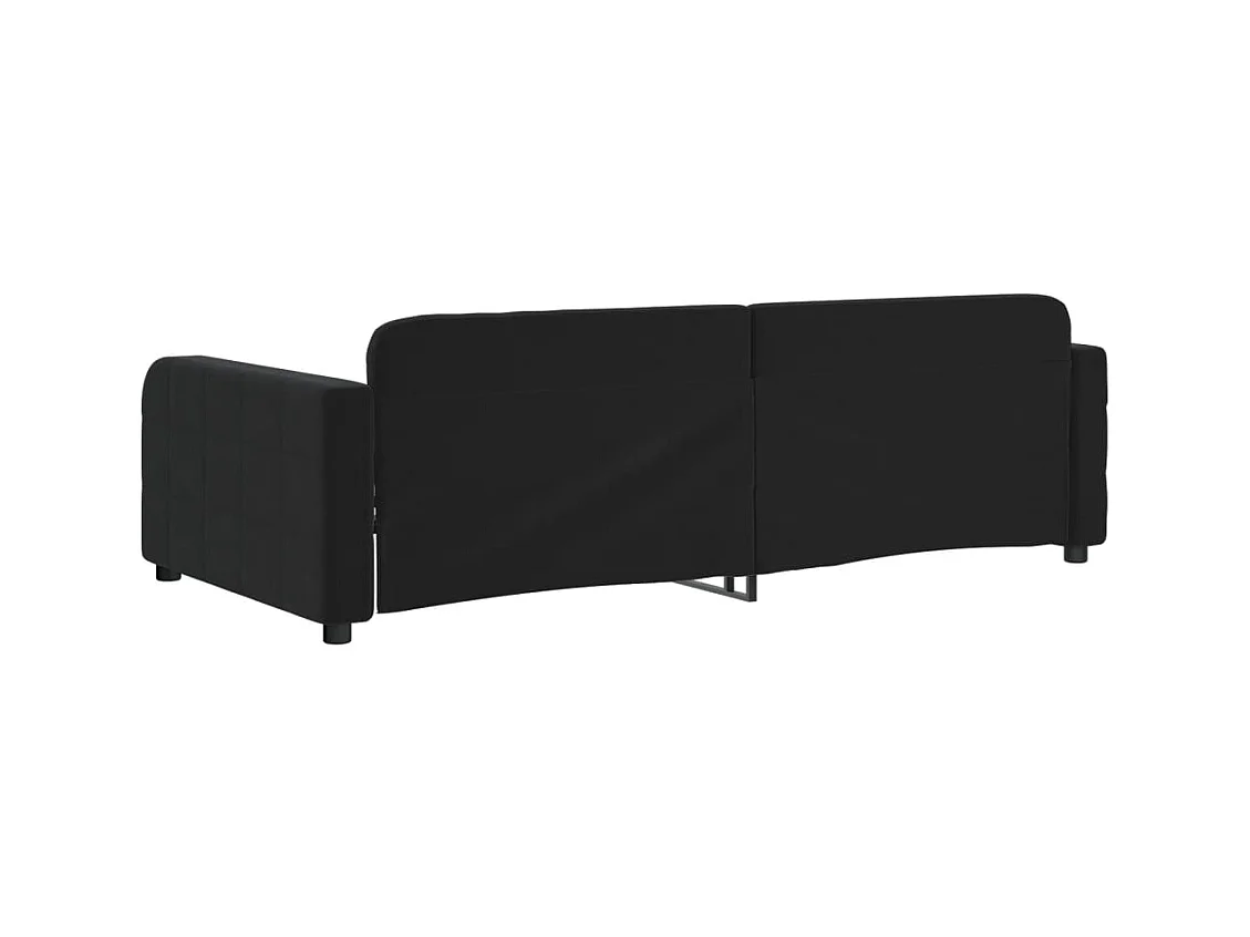 Divano letto senza materasso nero 100x200 cm velluto