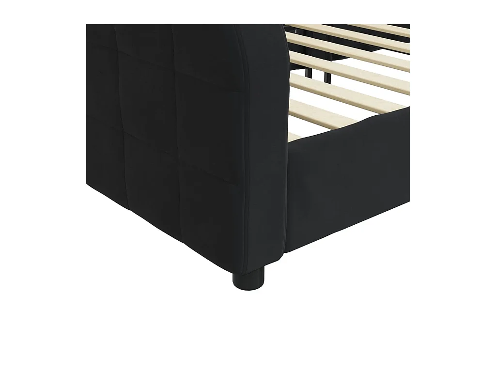 Divano letto senza materasso nero 100x200 cm velluto