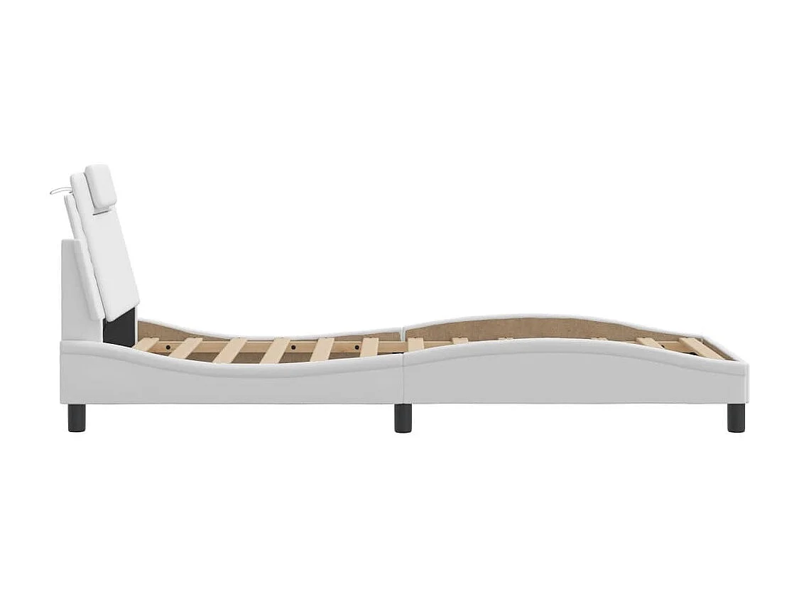 Estructura de cama con LED sin colchón blanco 90x200 cm
