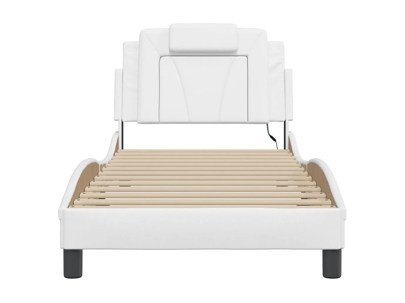 Cadre de lit avec LED sans matelas blanc 90x200 cm