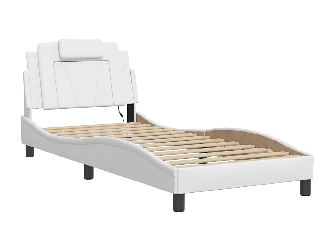 Cadre de lit avec LED sans matelas blanc 90x200 cm