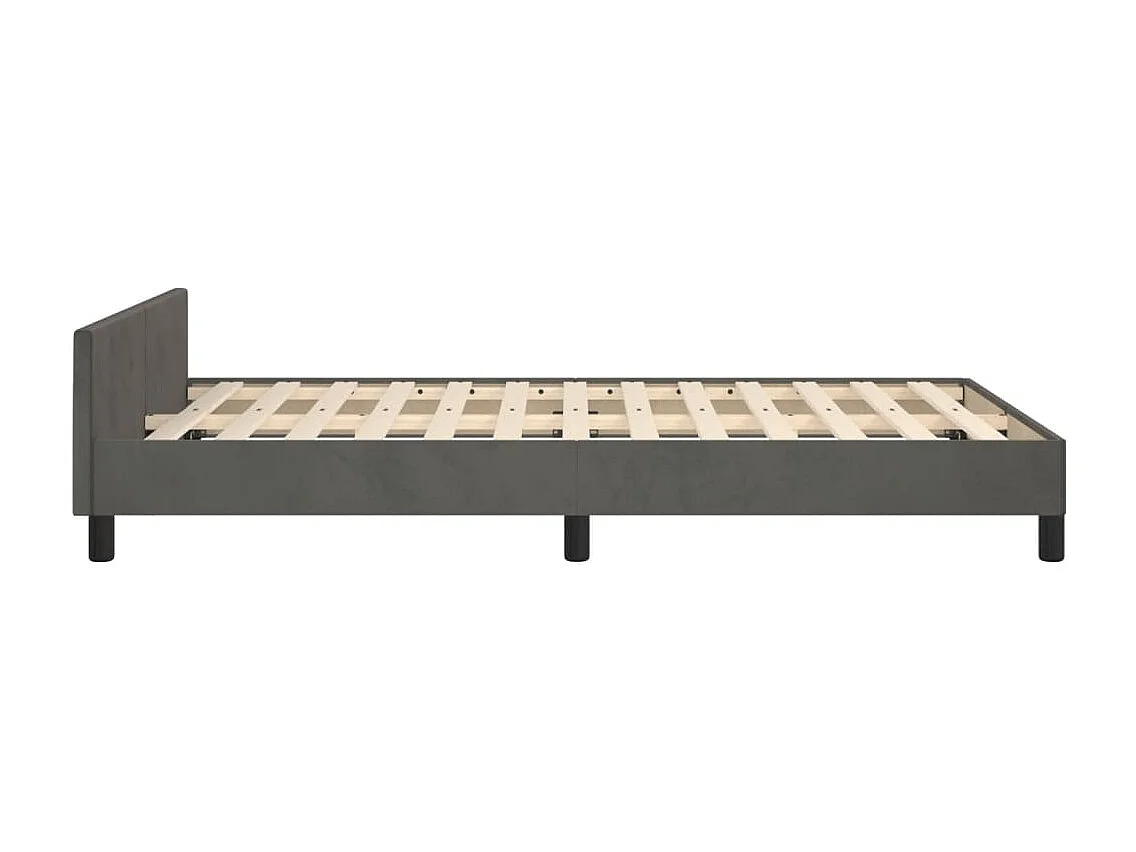 Bedframe zonder matras donkergrijs 120x190 cm fluweel