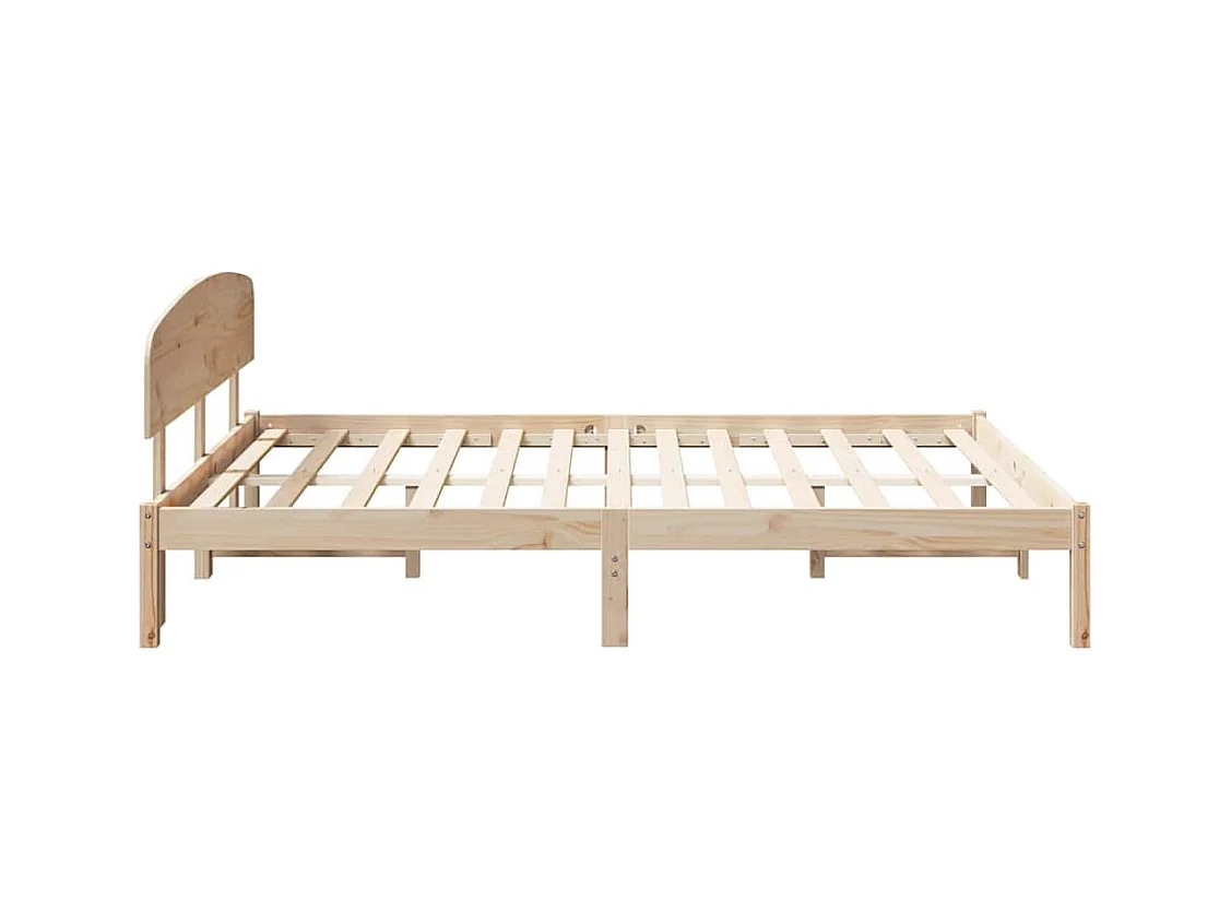 Struttura letto marrone 150 x 200 cm in legno massello di pino