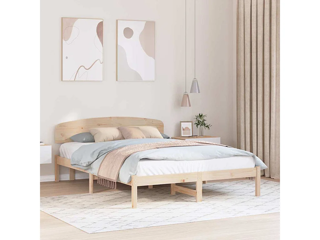 Cadre de lit Marron 150 x 200 cm Bois de pin massif