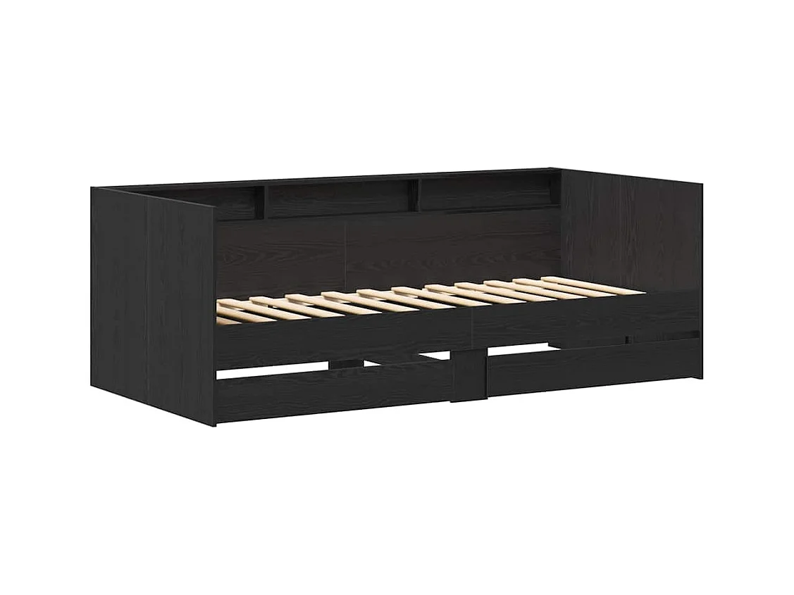 Cama de día gris 90 x 200 cm de madera de ingeniería