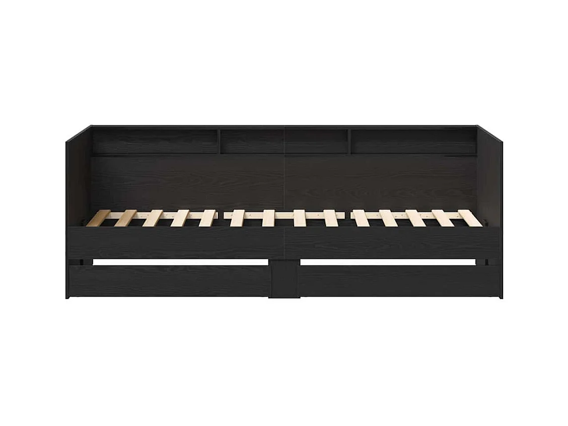 Cama de día gris 90 x 200 cm de madera de ingeniería