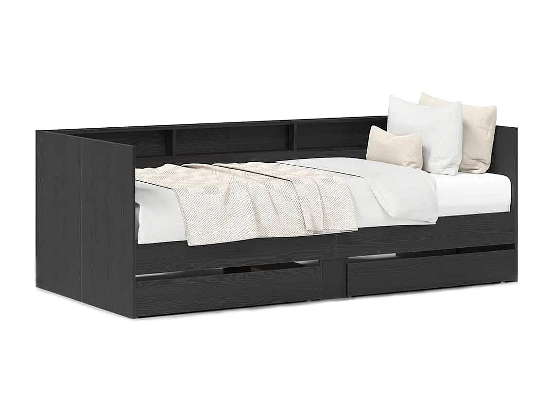 Graues Tagesbett 90 x 200 cm Holzwerkstoff