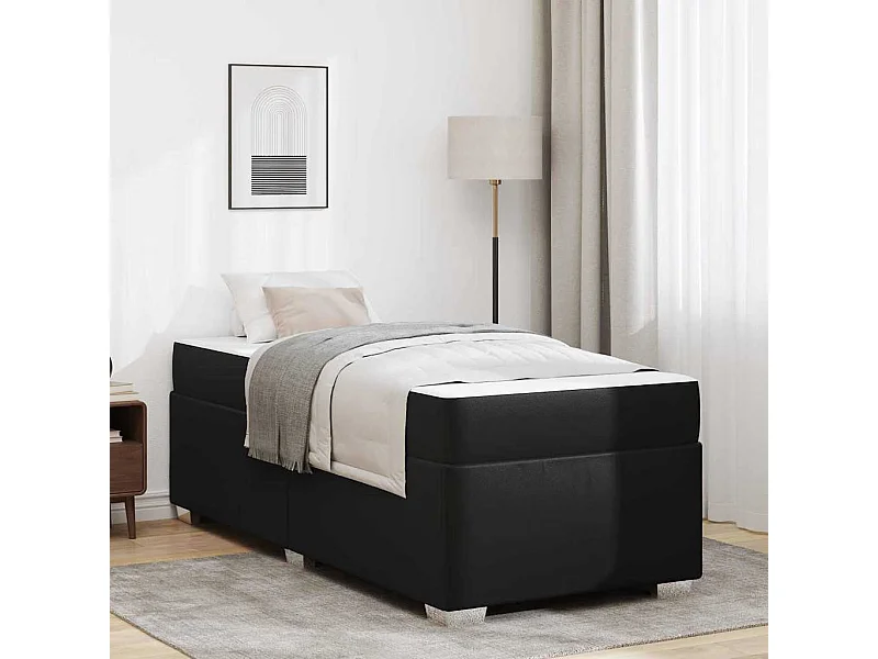 Zwart bedframe 80 x 200 cm kunstleer