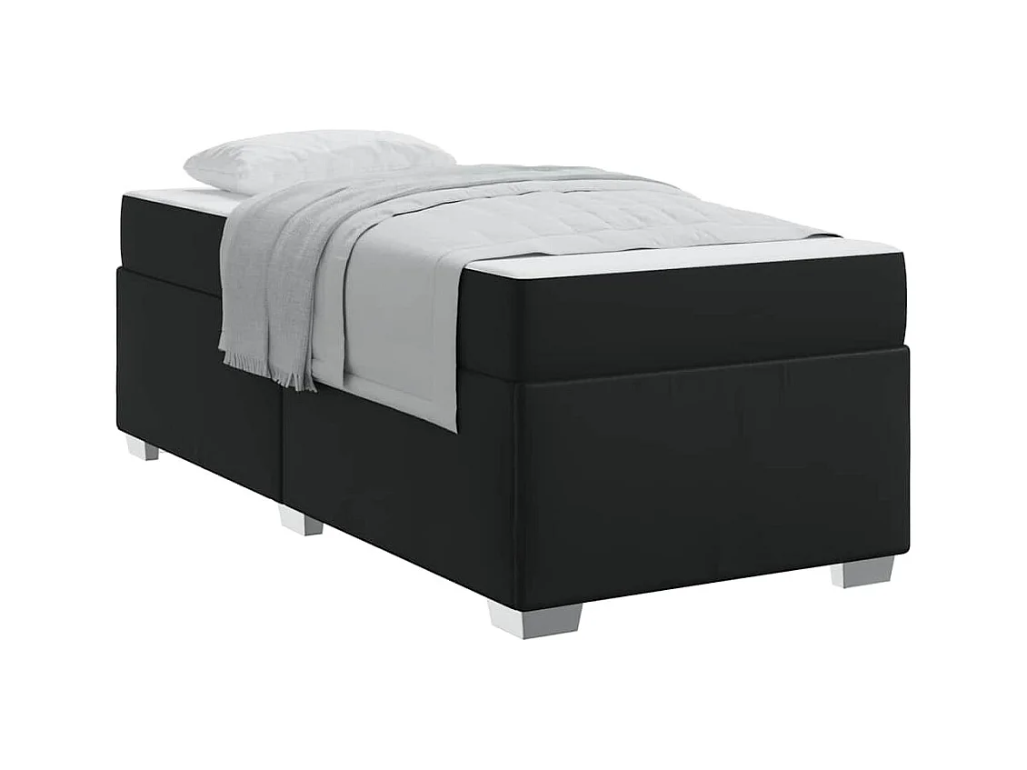 Zwart bedframe 80 x 200 cm kunstleer