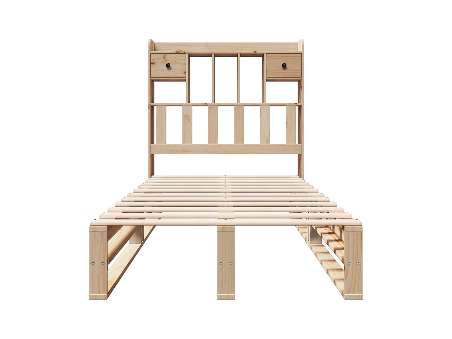 Cama biblioteca sin colchón 100x200 cm madera maciza de pino