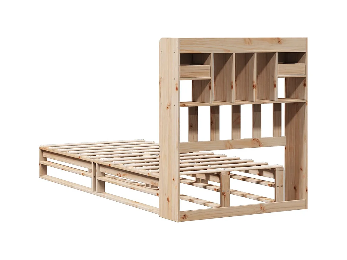 Cama biblioteca sin colchón 100x200 cm madera maciza de pino