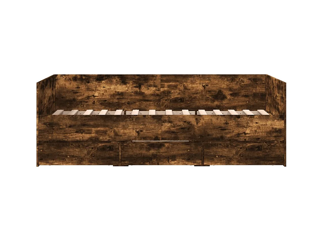 Lit de jour avec tiroirs sans matelas chêne fumé 75x190 cm