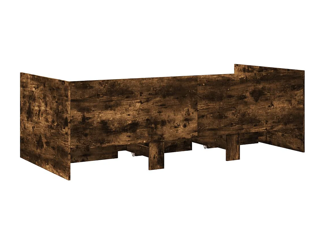 Lit de jour avec tiroirs sans matelas chêne fumé 75x190 cm
