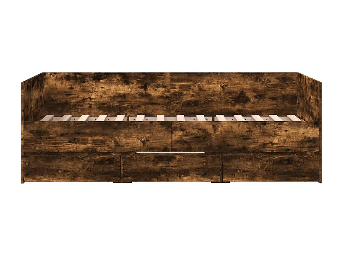 Tagesbett mit Schubladen ohne Matratze Räuchereiche 75x190 cm