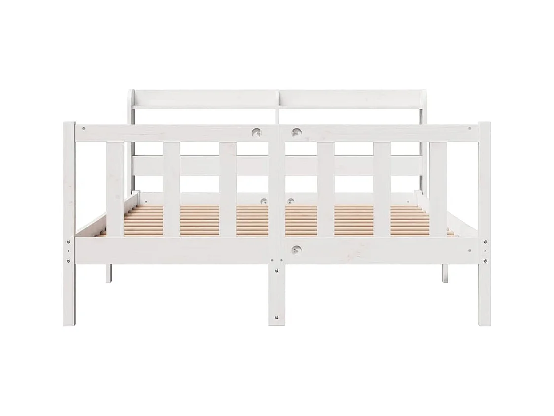 Bedframe zonder matras wit 140x190 cm massief grenenhout