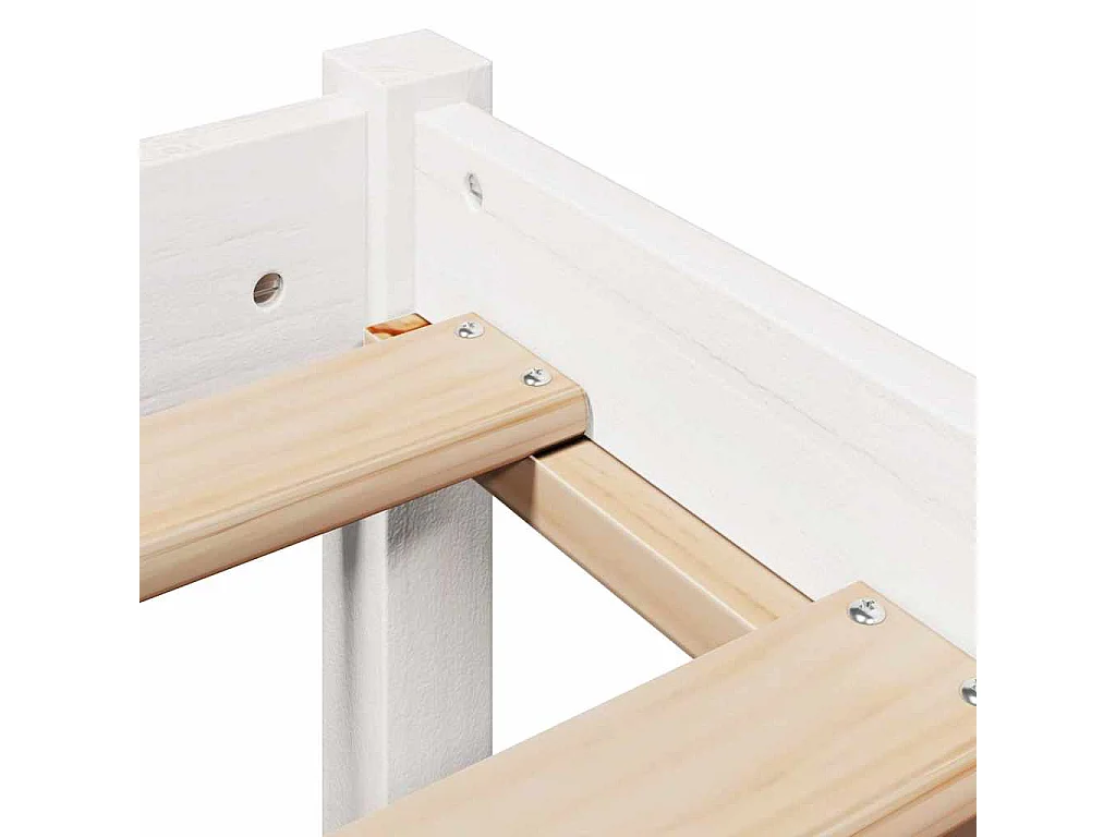 Estructura de cama sin colchón blanca 140x190 cm madera maciza de pino