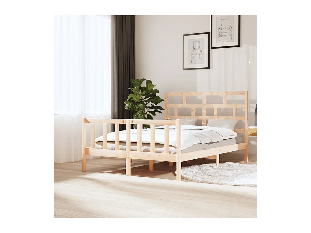 Bedframe van massief hout zonder matras 140x200 cm