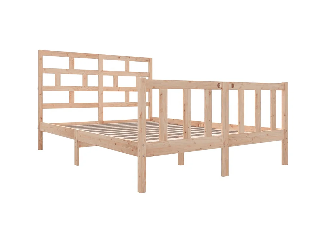 Bedframe van massief hout zonder matras 140x200 cm