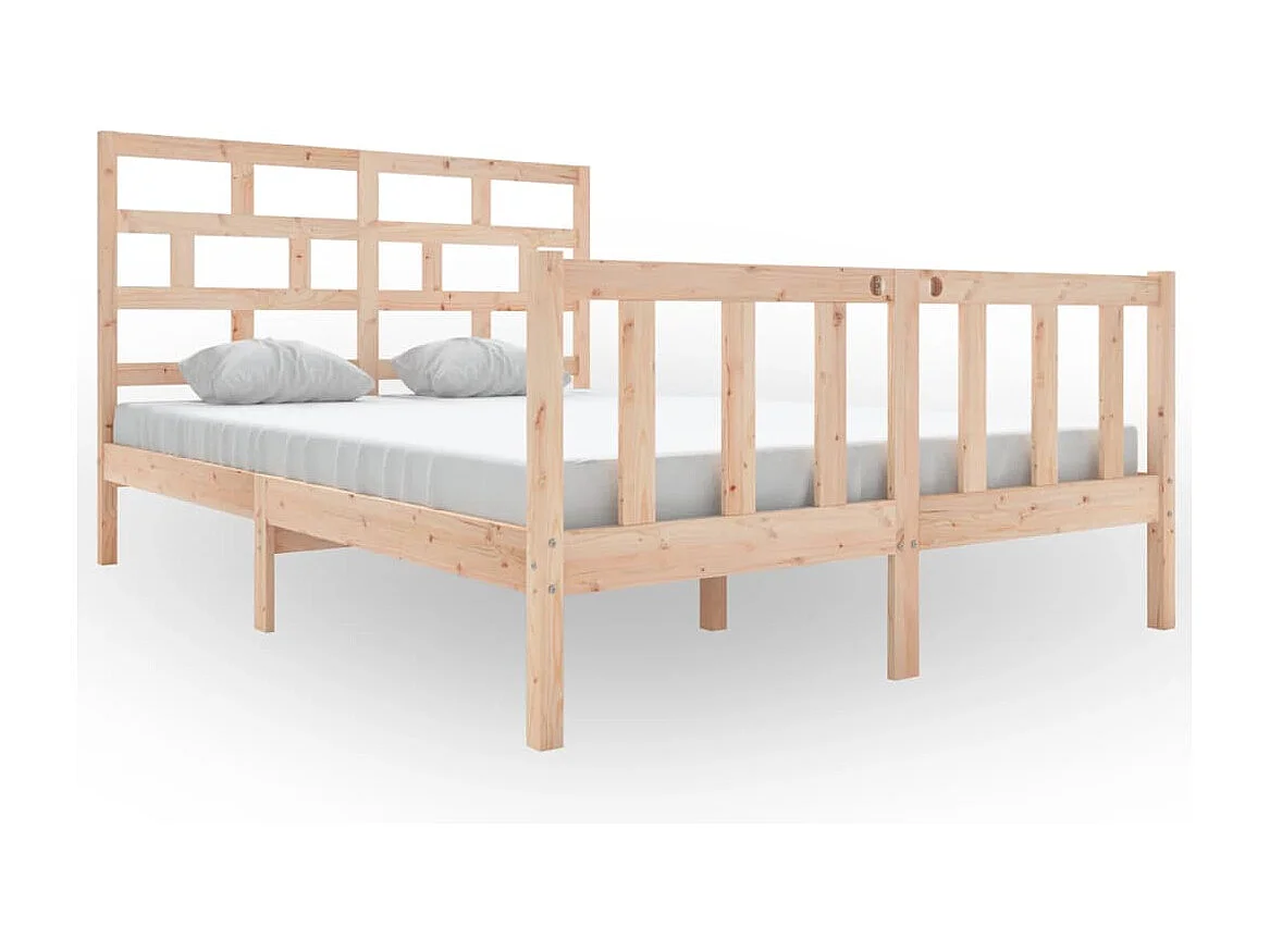 Estructura de cama de madera maciza sin colchón 140x200 cm