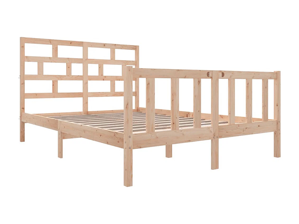 Estructura de cama de madera maciza sin colchón 140x200 cm