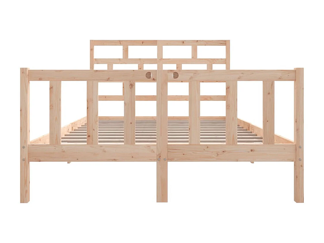 Estructura de cama de madera maciza sin colchón 140x200 cm