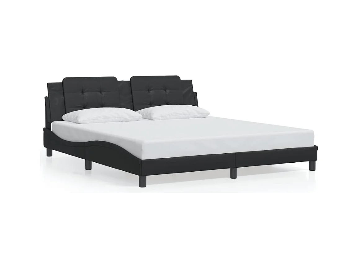 Bedframe met LED zonder matras zwart 180x200 cm
