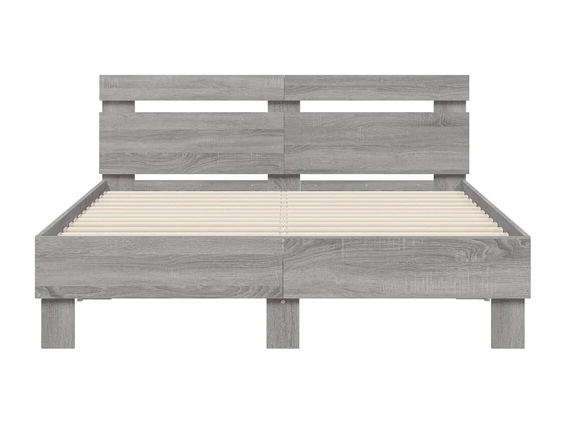 Bedframe met LED zonder matras Sonoma grijs 120x190 cm