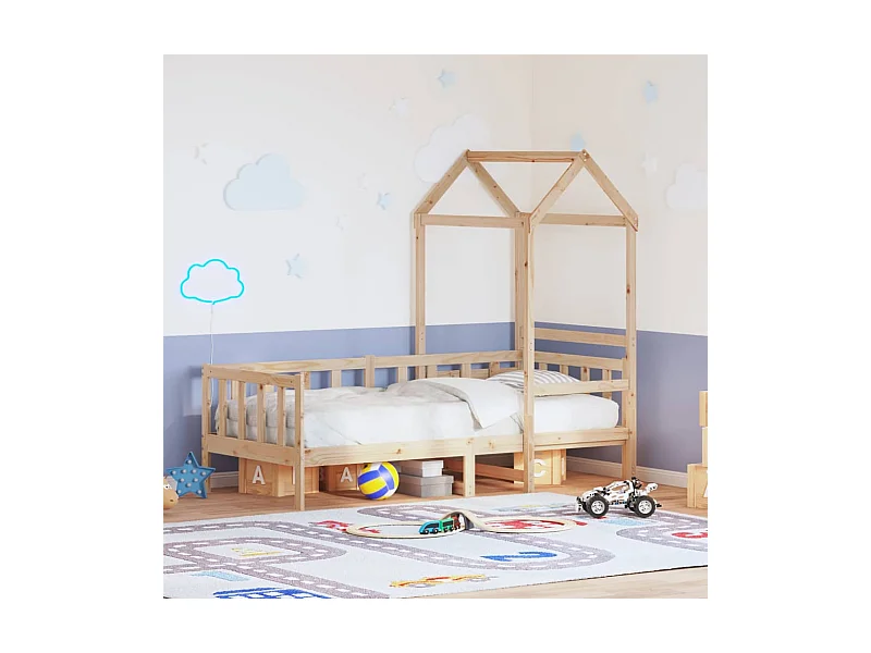 Dagbed met dak zonder matras 80x200 cm massief hout