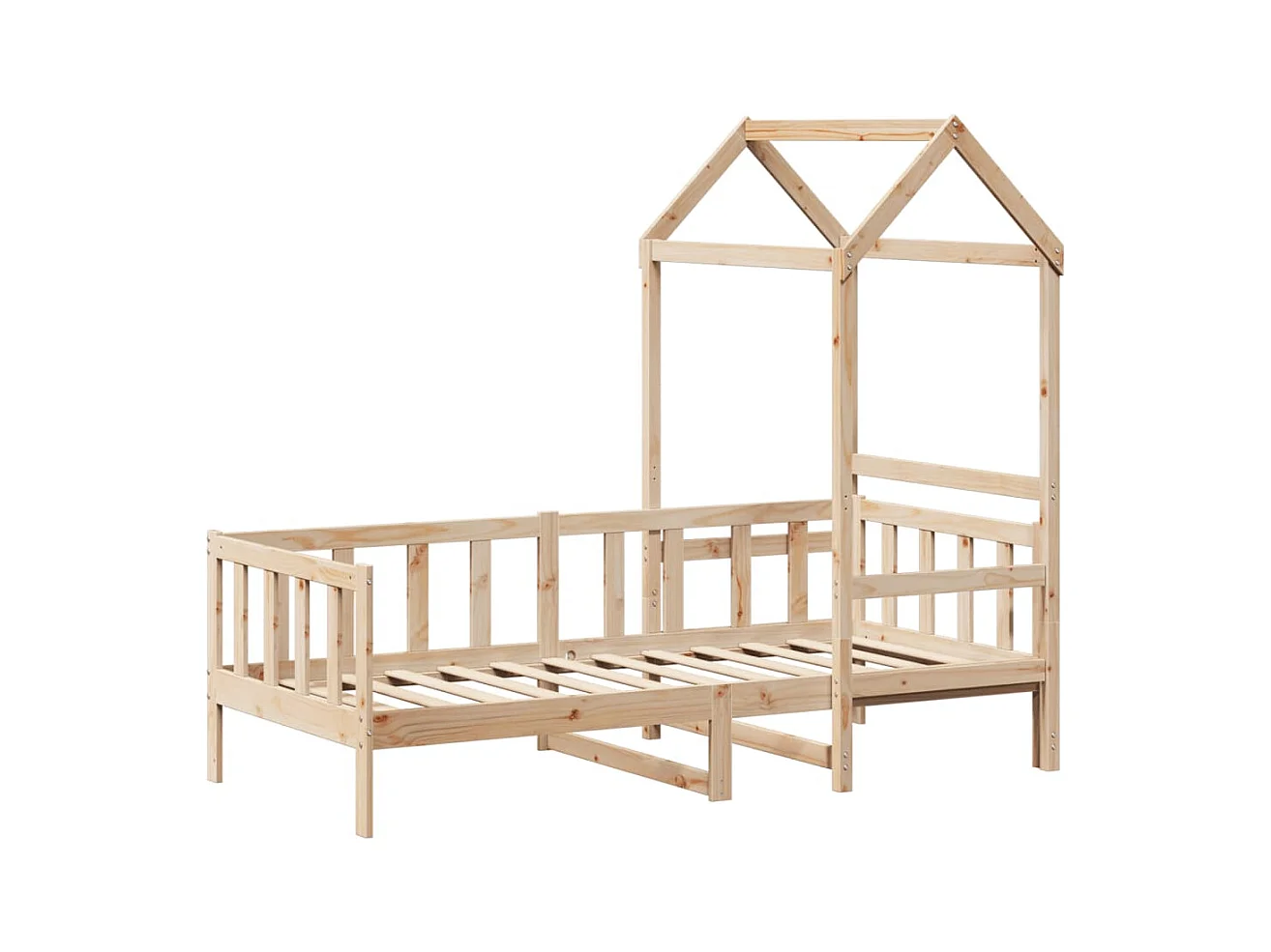 Dagbed met dak zonder matras 80x200 cm massief hout