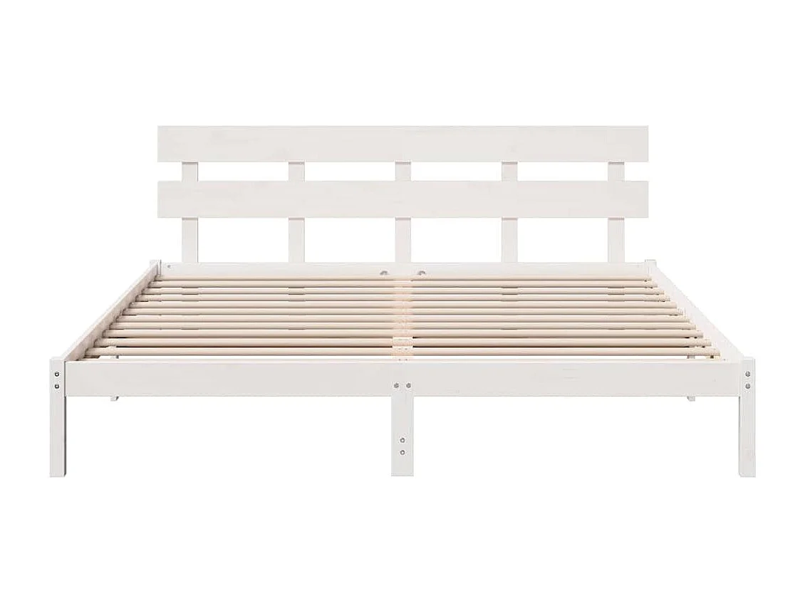 Cadre de lit Blanc 200 x 200 cm Bois de pin massif