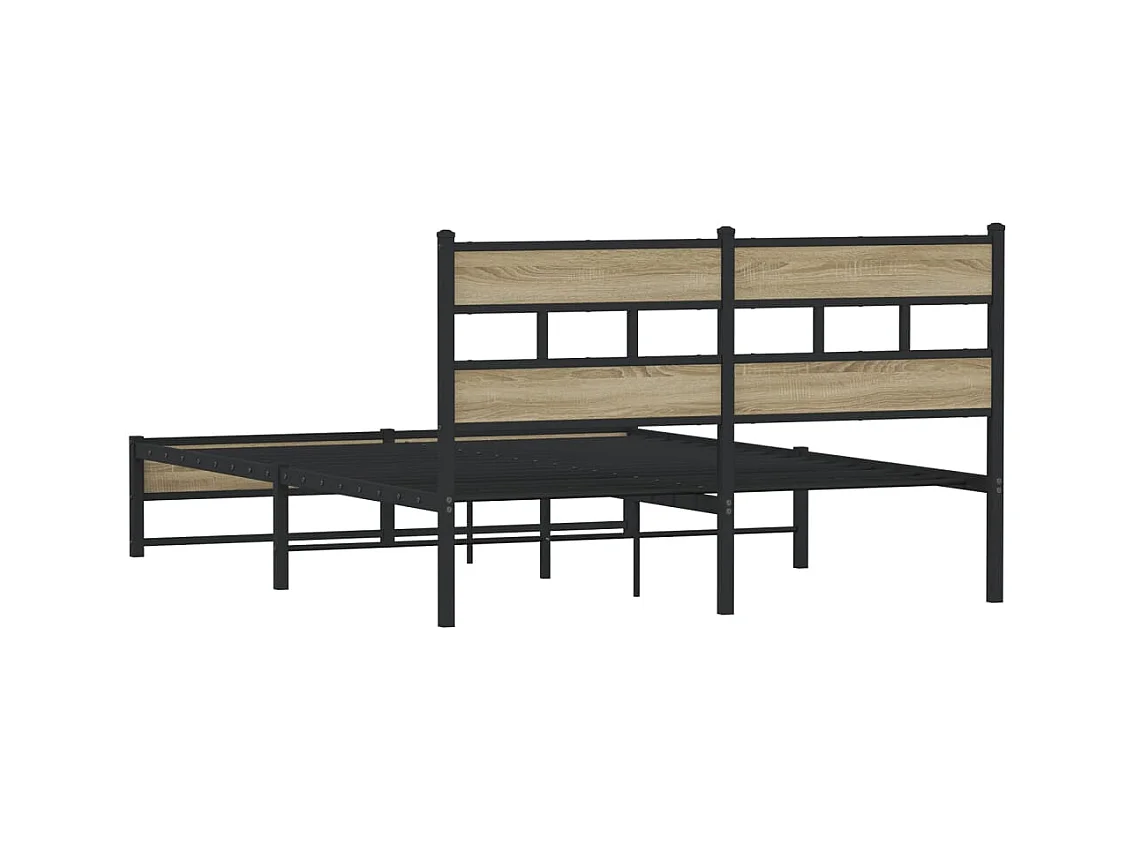 Metalen bedframe zonder matras Sonoma eiken 160x200 cm