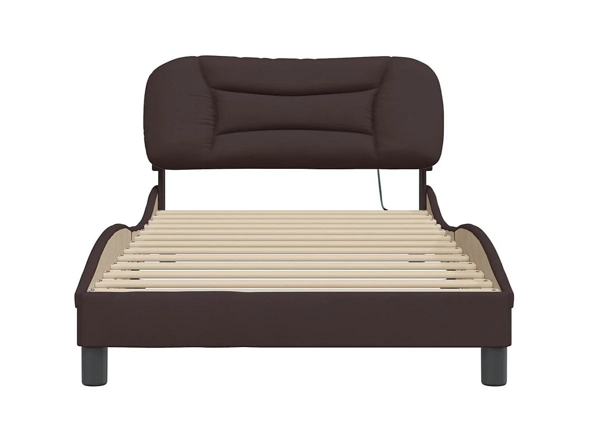 Bedframe zonder matras donkerbruin 100x200 cm stof